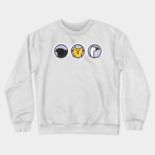 Cute Animals Space Crew Portraits Crewneck Sweatshirt